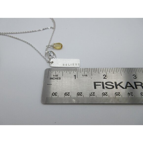 Sterling Silver sliced‎ green agate pendant charm necklace - Picture 10 of 10